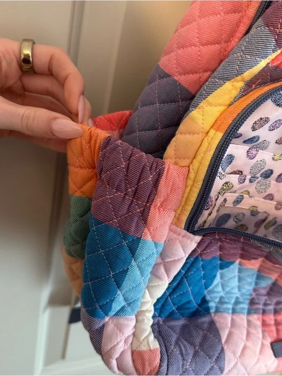 Colorblock Quilted Backpack - Multi Color - Picture 4 of 7